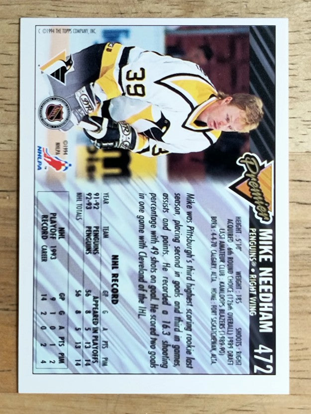 1993-94 Topps Premier #472 Mike Needham
