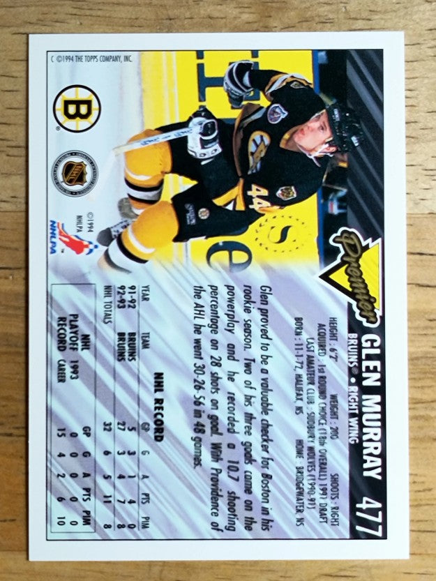 1993-94 Topps Premier #477 Glen Murray