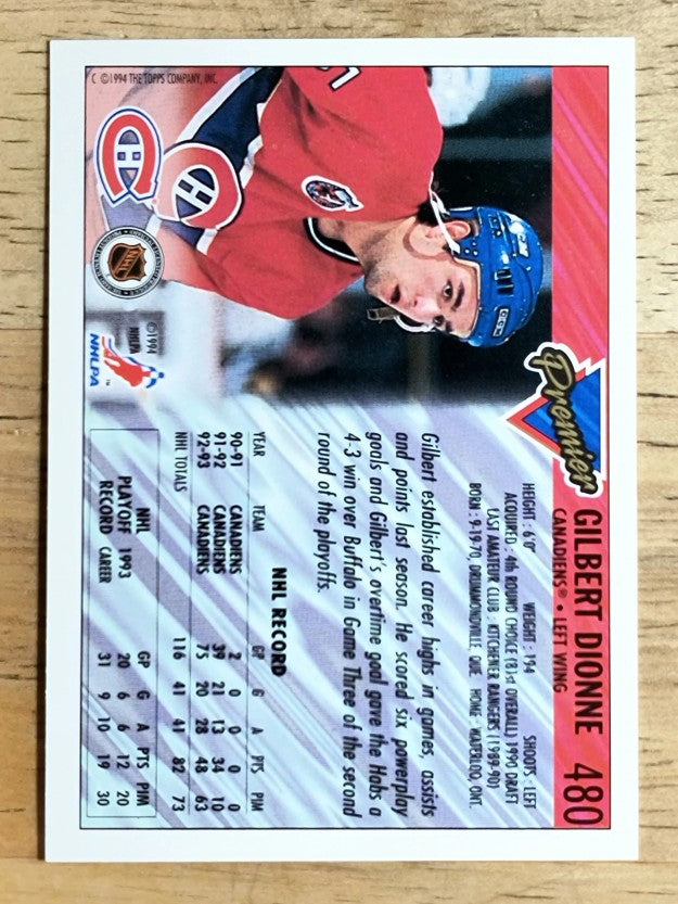 1993-94 Topps Premier #480 Gilbert Dionne