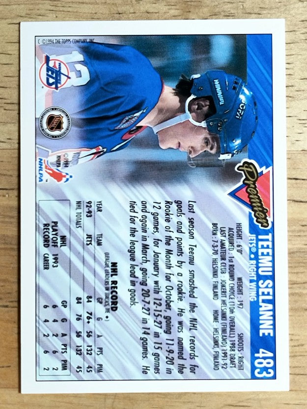 1993-94 Topps Premier #483 Teemu Selanne