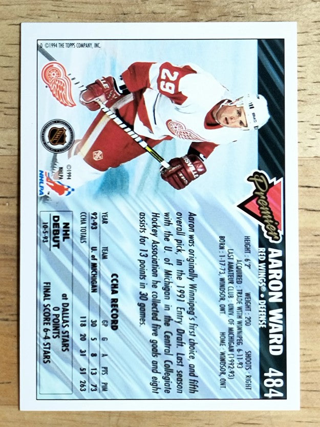 1993-94 Topps Premier #484 Aaron Ward RC