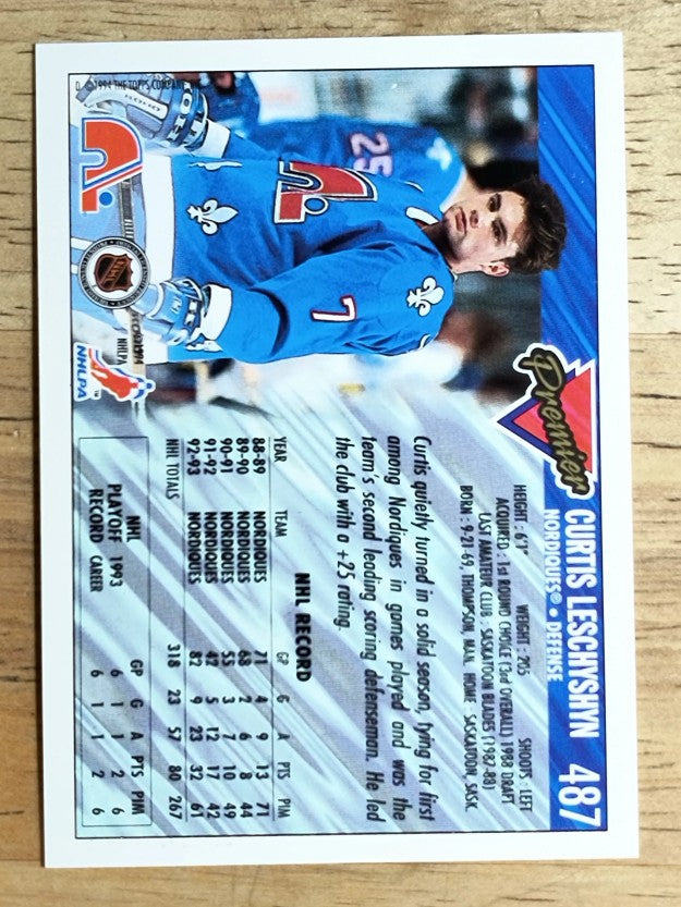 1993-94 Topps Premier #487 Curtis Leschyshyn