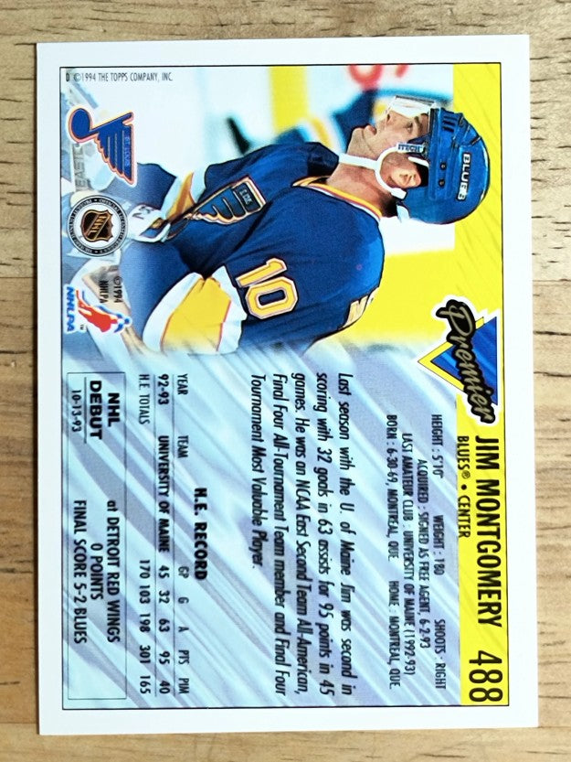 1993-94 Topps Premier #488 Jim Montgomery RC