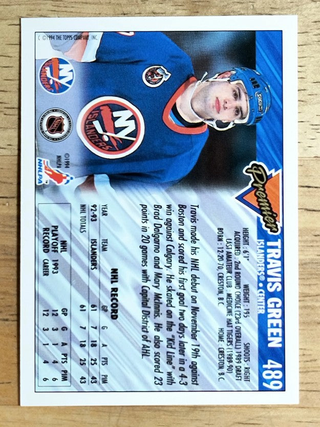 1993-94 Topps Premier #489 Travis Green