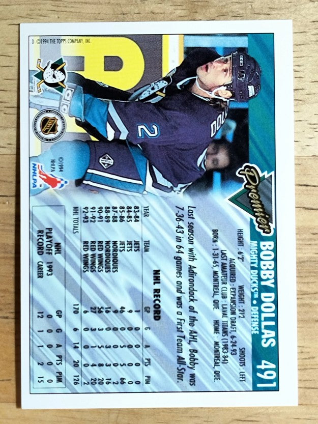 1993-94 Topps Premier #491 Bobby Dollas RC