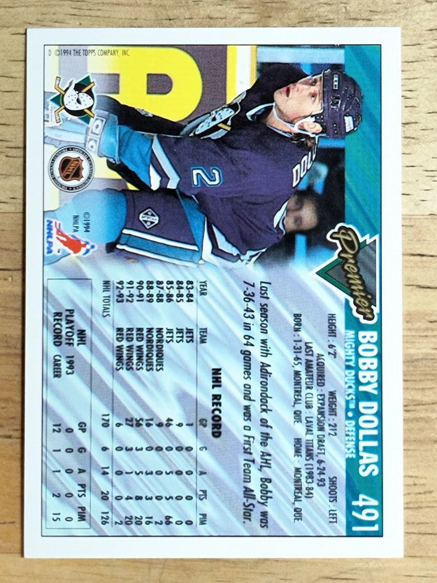 1993-94 Topps Premier #491 Bobby Dollas RC