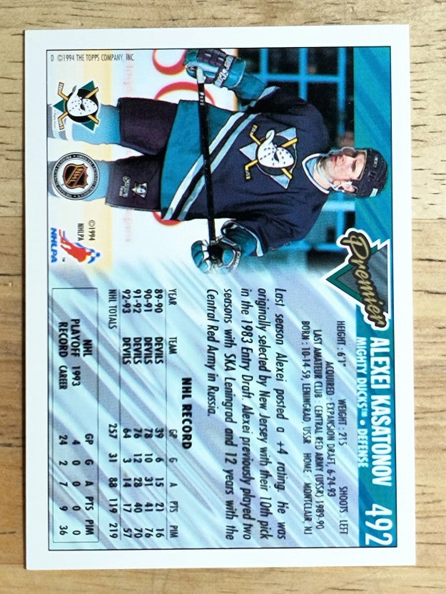 1993-94 Topps Premier #492 Alexei Kasatonov