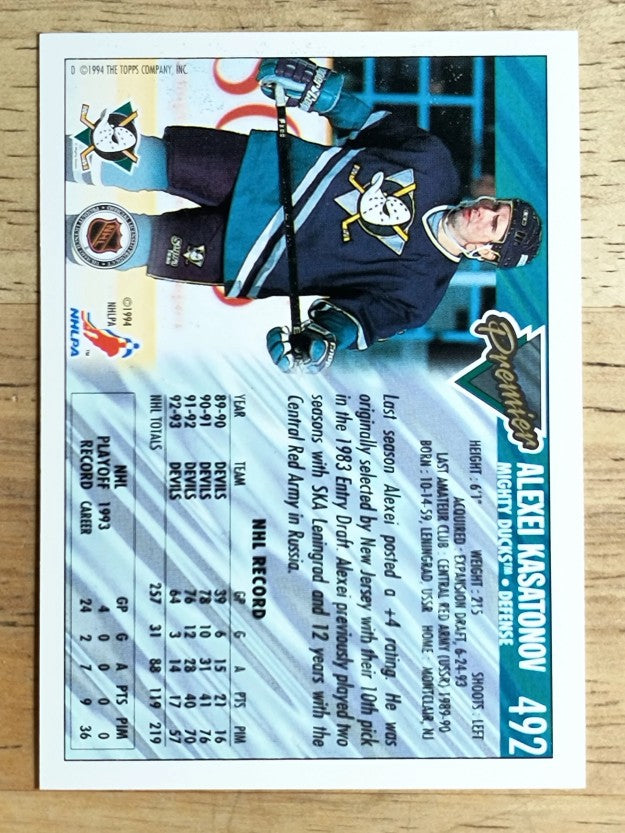 1993-94 Topps Premier #492 Alexei Kasatonov