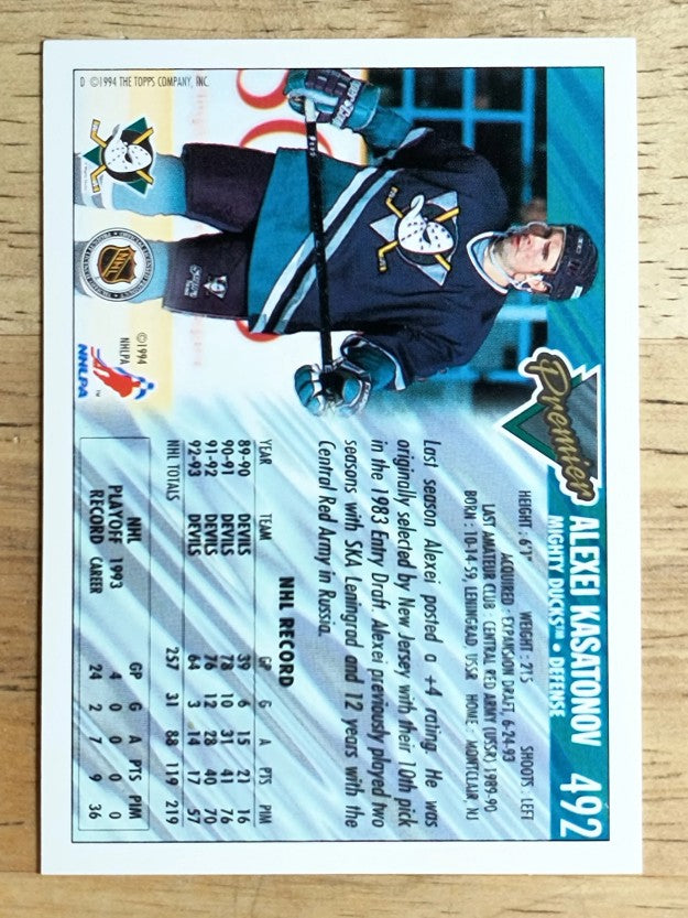 1993-94 Topps Premier #492 Alexei Kasatonov