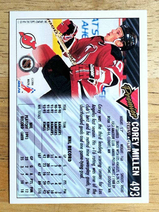 1993-94 Topps Premier #493 Corey Millen