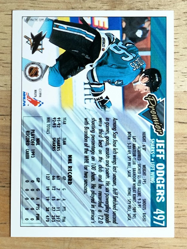 1993-94 Topps Premier #497 Jeff Odgers
