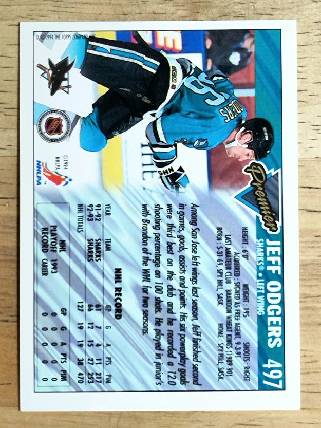 1993-94 Topps Premier #497 Jeff Odgers