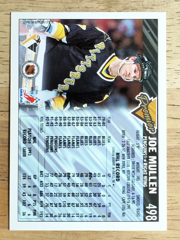 1993-94 Topps Premier #498 Joe Mullen