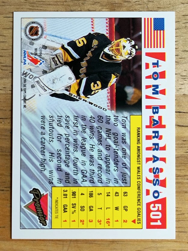 1993-94 Topps Premier #501 Tom Barrasso USA