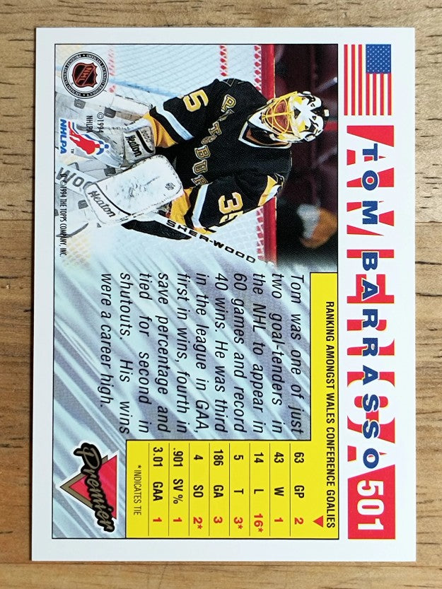 1993-94 Topps Premier #501 Tom Barrasso USA