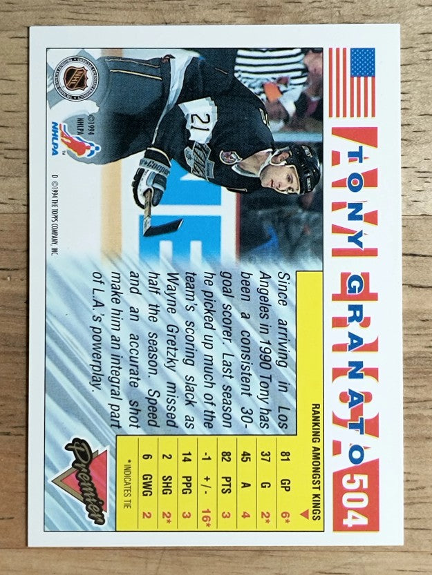 1993-94 Topps Premier #504 Tony Granato USA