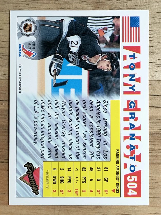 1993-94 Topps Premier #504 Tony Granato USA