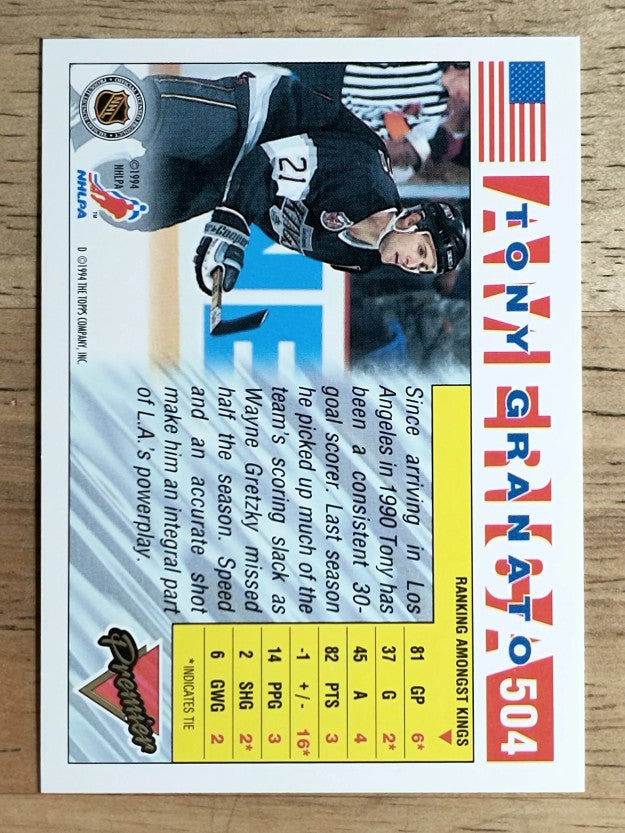 1993-94 Topps Premier #504 Tony Granato USA