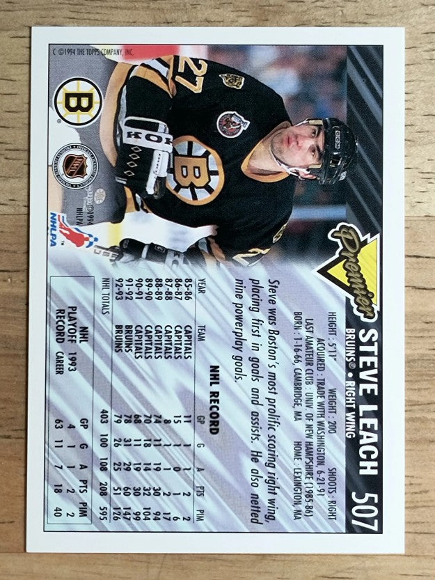 1993-94 Topps Premier #507 Steve Leach