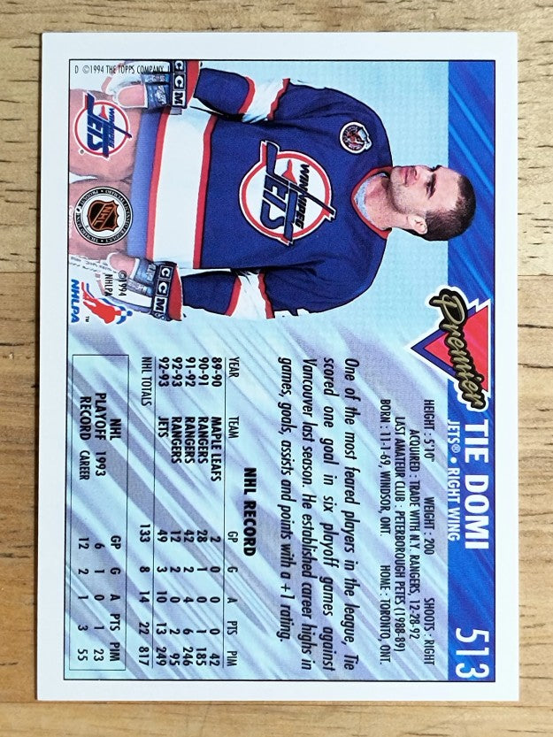 1993-94 Topps Premier #513 Tie Domi
