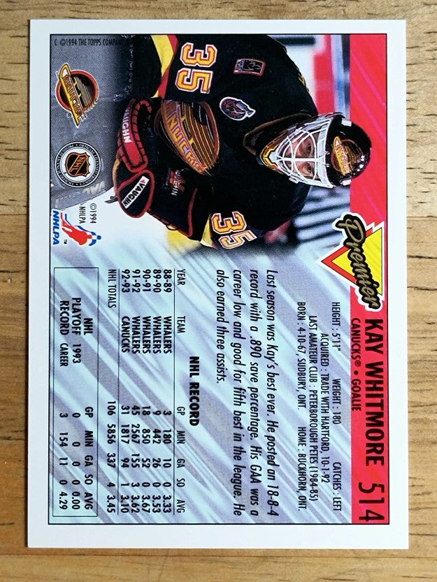 1993-94 Topps Premier #514 Kay Whitmore
