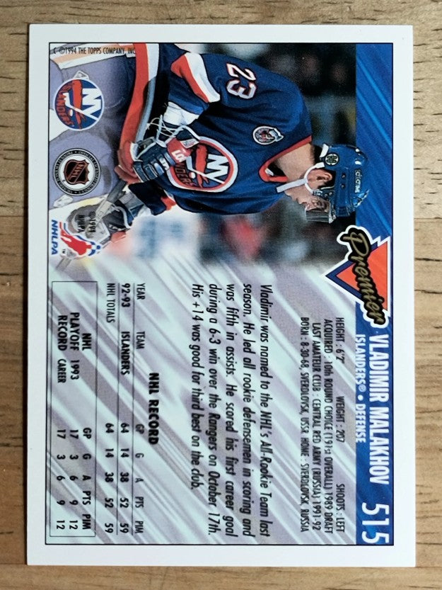 1993-94 Topps Premier #515 Vladimir Malakhov