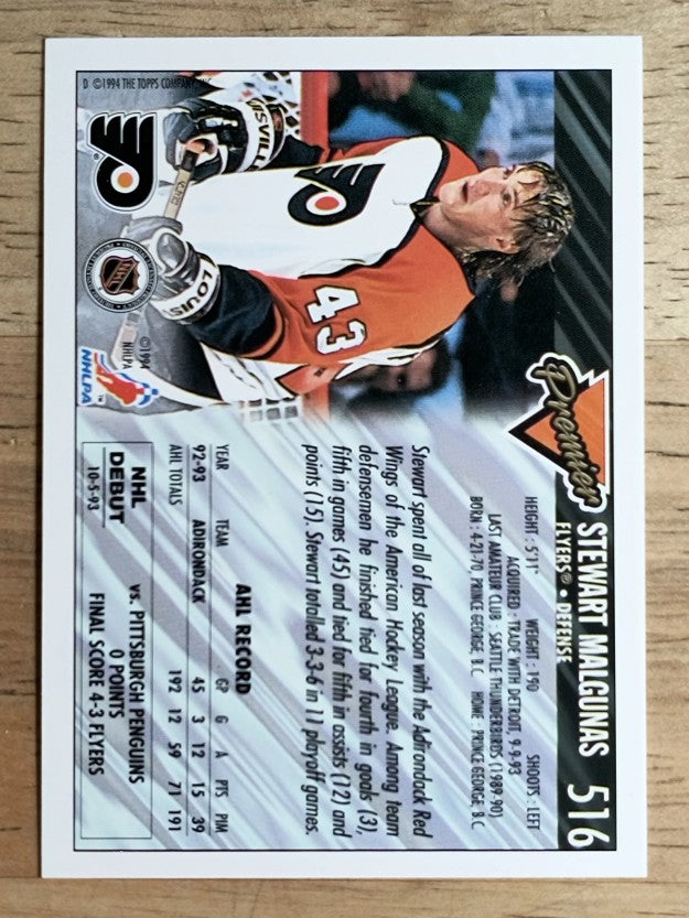 1993-94 Topps Premier #516 Stewart Malgunas RC