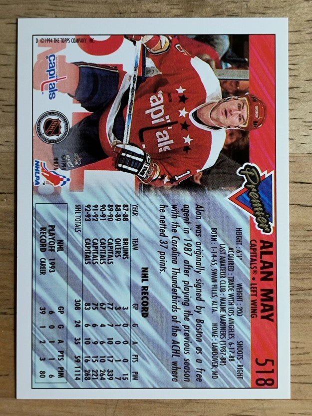 1993-94 Topps Premier #518 Alan May