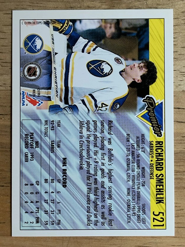 1993-94 Topps Premier #521 Richard Smehlik