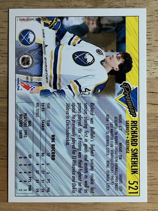 1993-94 Topps Premier #521 Richard Smehlik