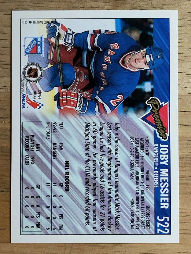 1993-94 Topps Premier #522 Joby Messier RC