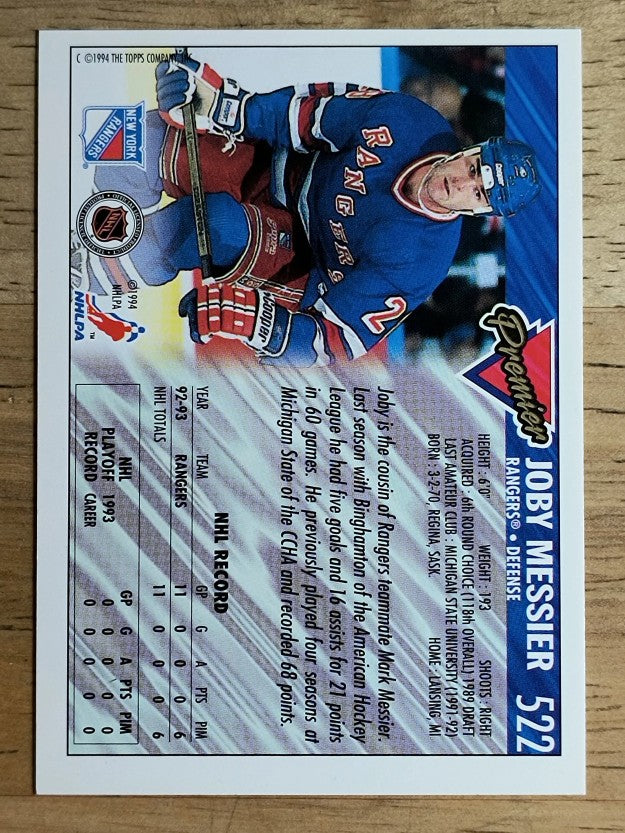 1993-94 Topps Premier #522 Joby Messier RC