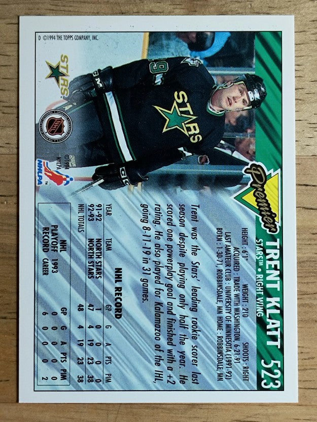 1993-94 Topps Premier #523 Trent Klatt
