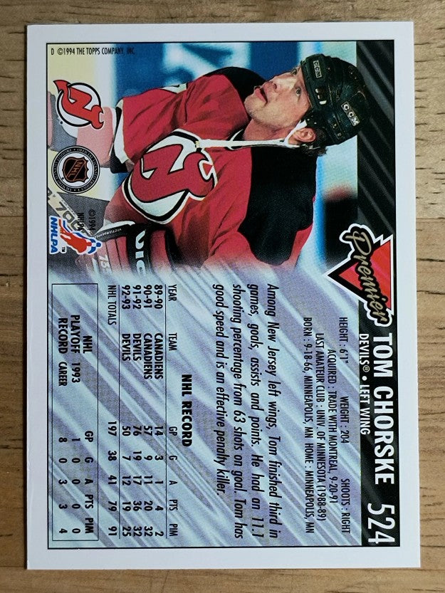 1993-94 Topps Premier #524 Tom Chorske