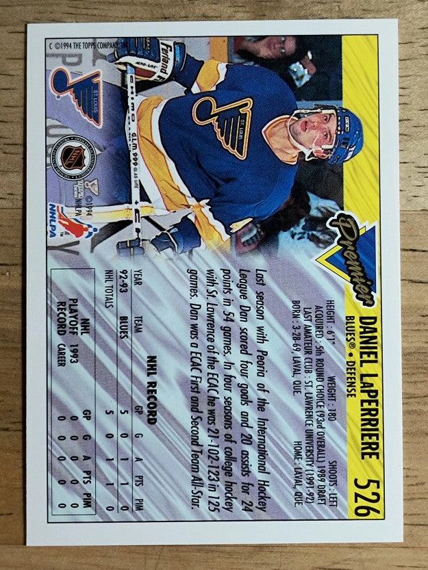 1993-94 Topps Premier #526 Dan Laperriere