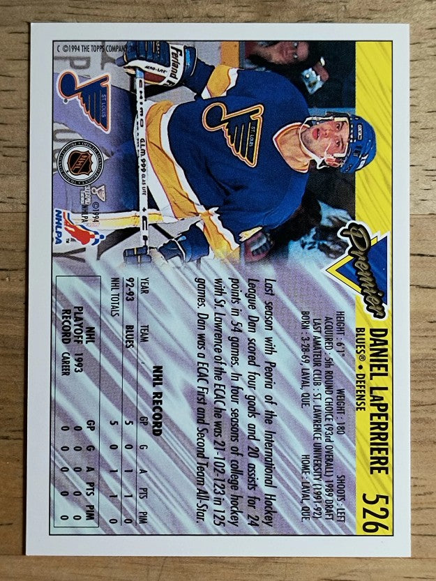 1993-94 Topps Premier #526 Dan Laperriere