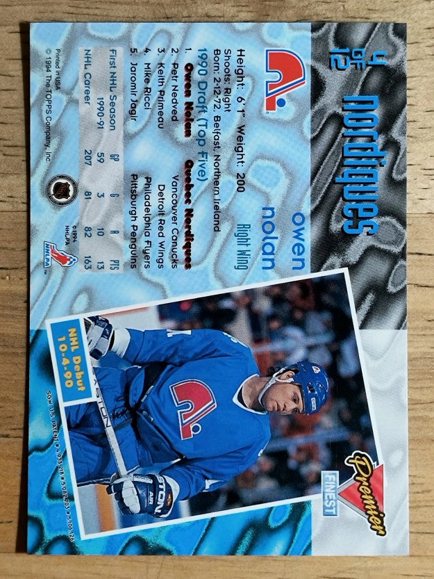 1993-94 Topps Premier Finest #4 Owen Nolan