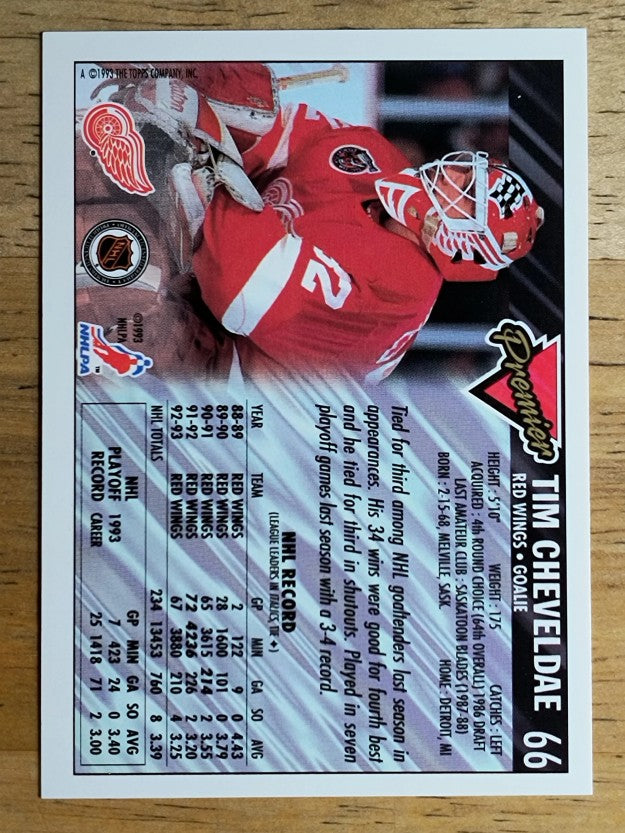 1993-94 Topps Premier Gold #66 Tim Cheveldae