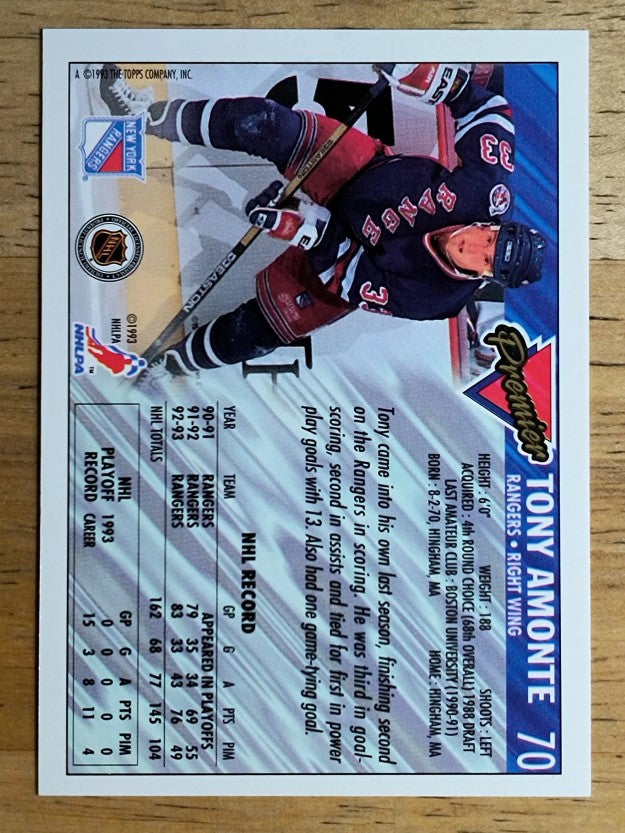 1993-94 Topps Premier Gold #70 Tony Amonte