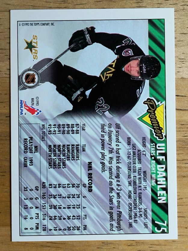 1993-94 Topps Premier Gold #75 Ulf Dahlen