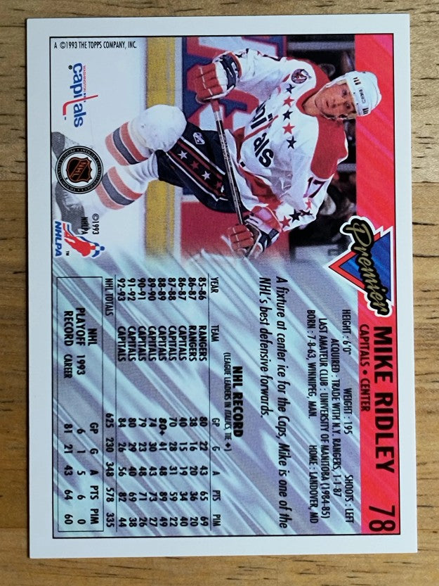 1993-94 Topps Premier Gold #78 Mike Ridley