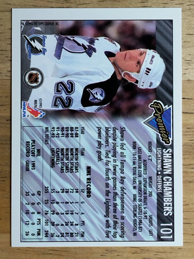 1993-94 Topps Premier Gold #101 Shawn Chambers