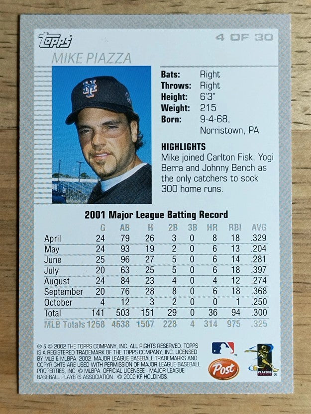 2002 Post #4 Mike Piazza