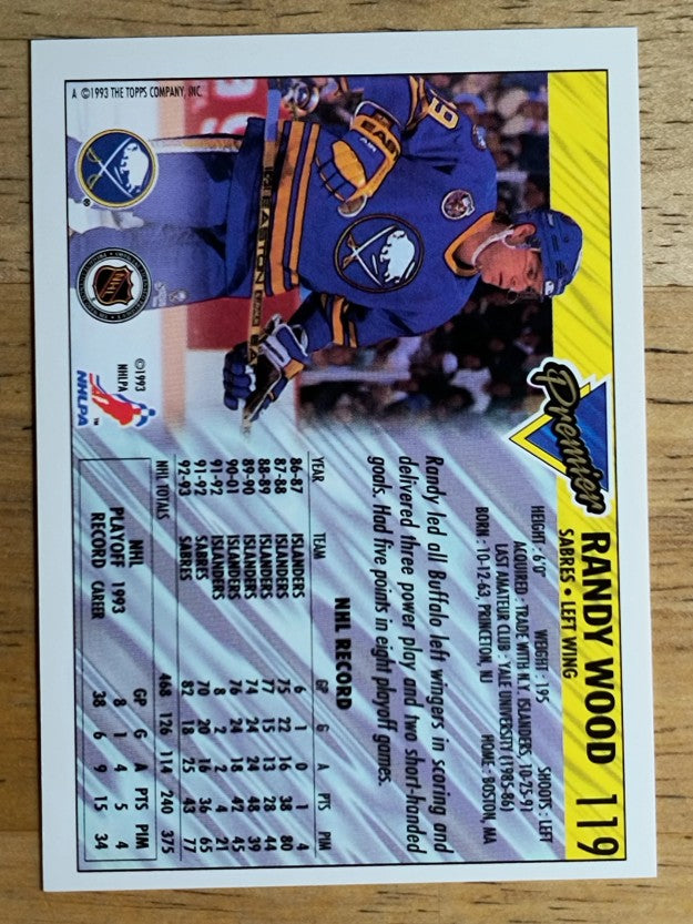 1993-94 Topps Premier Gold #119 Randy Wood