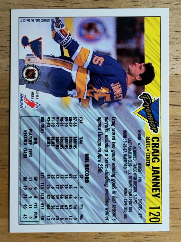 1993-94 Topps Premier Gold #120 Craig Janney