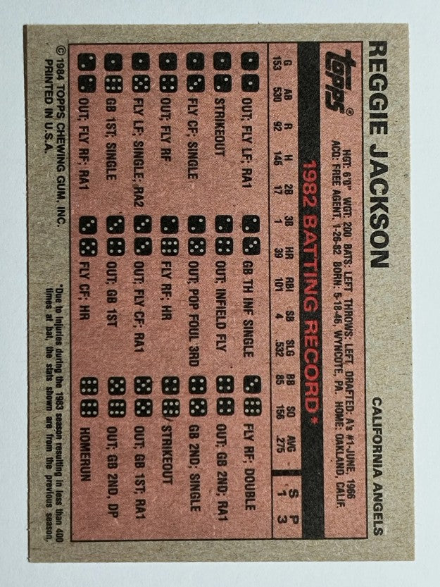 1984 Milton Bradley #14 Reggie Jackson