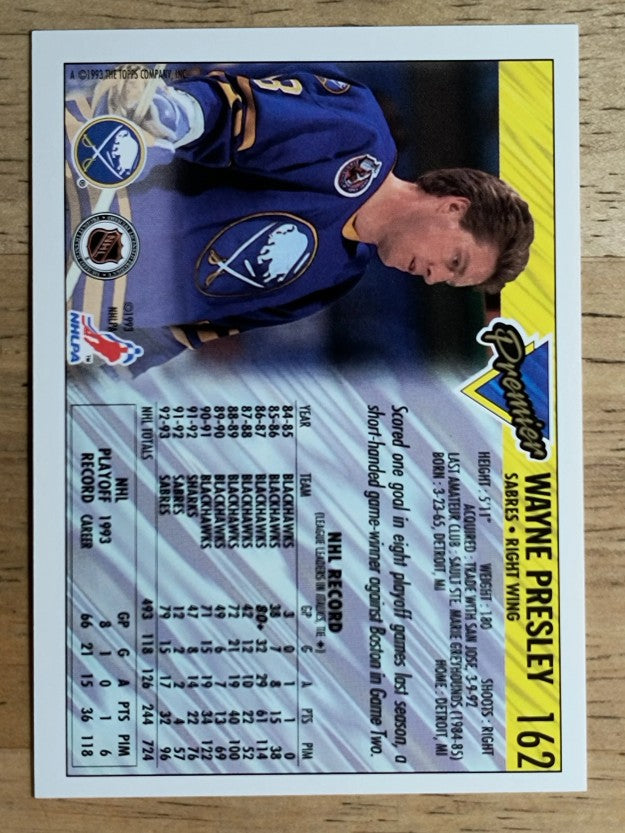 1993-94 Topps Premier Gold #162 Wayne Presley