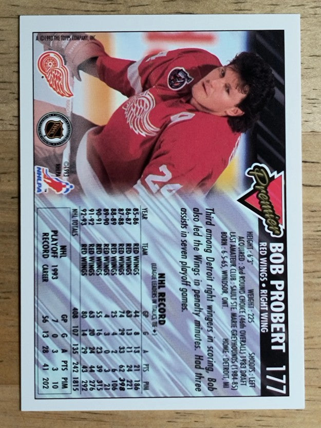 1993-94 Topps Premier Gold #177 Bob Probert