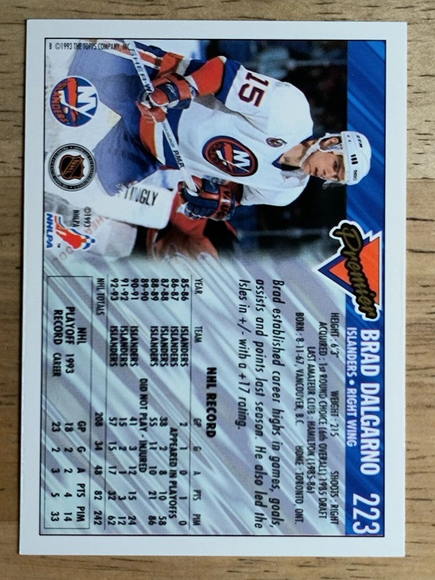 1993-94 Topps Premier Gold #223 Brad Dalgarno