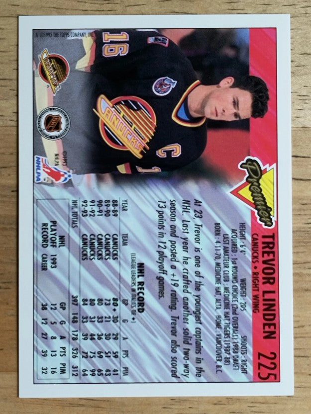 1993-94 Topps Premier Gold #225 Trevor Linden